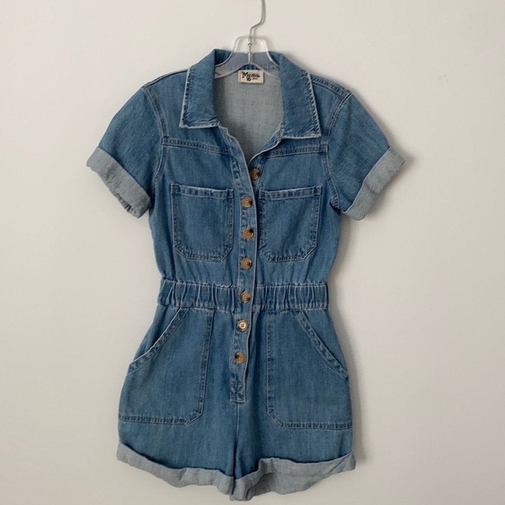 Show Me Your Mumu Denim Romper